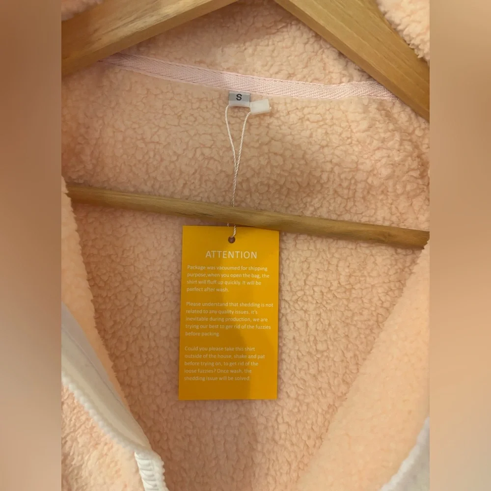 Amazon Essentials Pink Fleece Half Zip Pullover Jacket Small BNWT - Picture 3 of 3